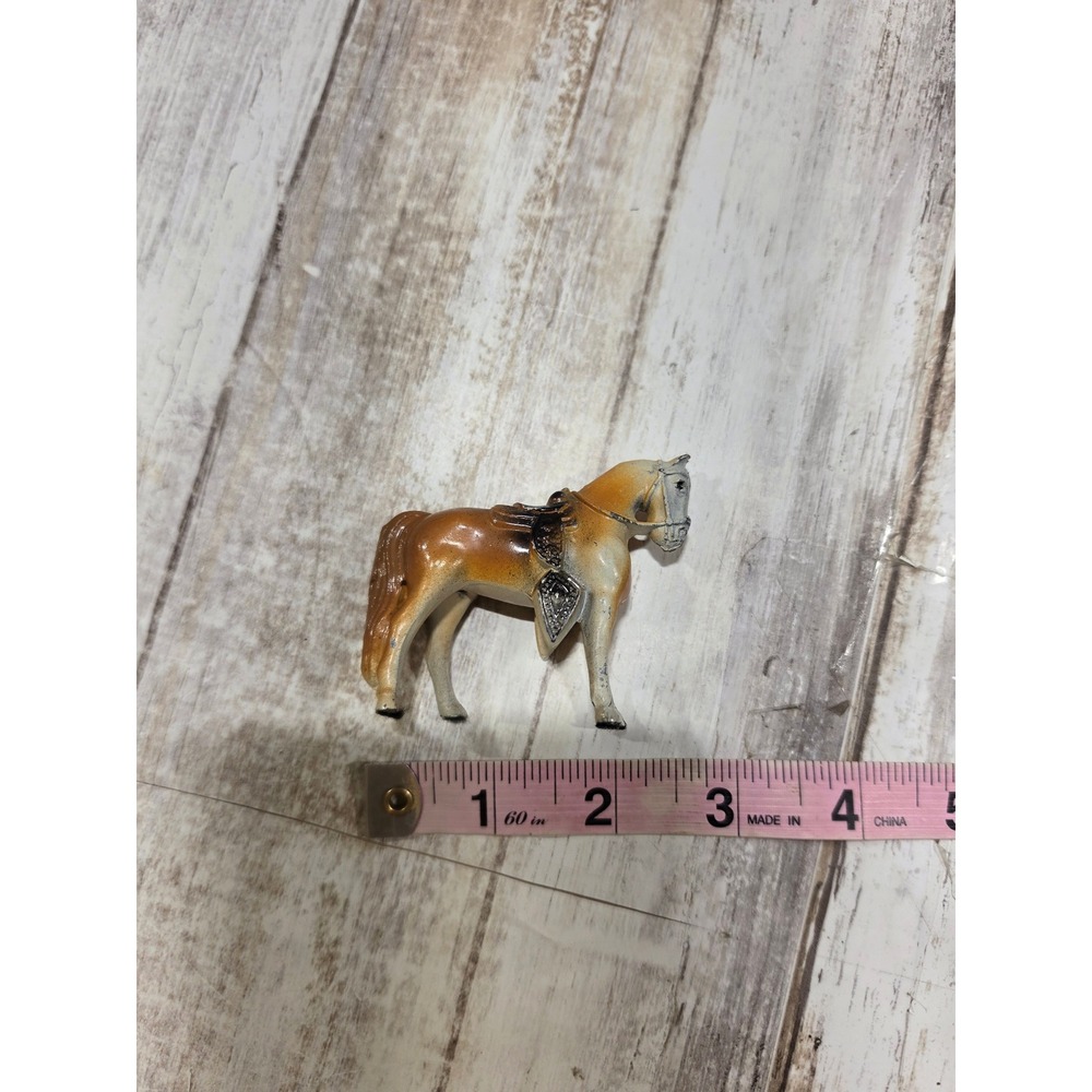 3-‎ Vintage Miniature Horse Figurines Black Chestnut Tan Japan Metal ToyREAD - Picture 10 of 11